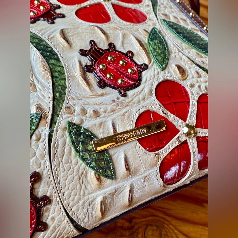 🐞🍃ADORABLE SANDSTONE LADYBIRD HILLARY Brahmin CROSSBODY🐞🍃NWT - Picture 3 of 13